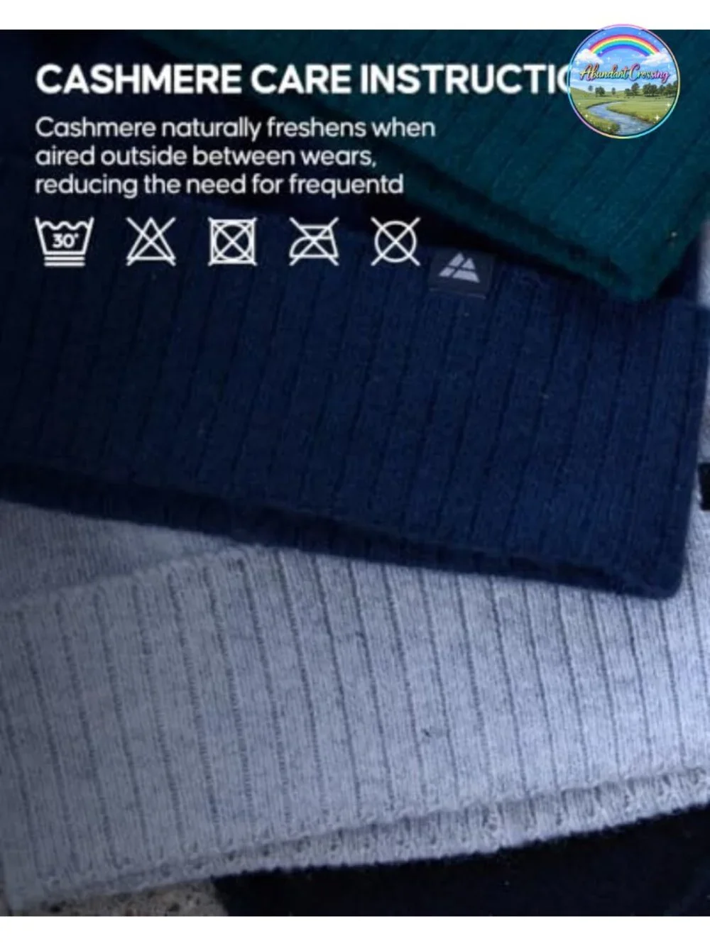100% Cashmere Beanie Soft Knit Ribbed Cuff One Size Men Women